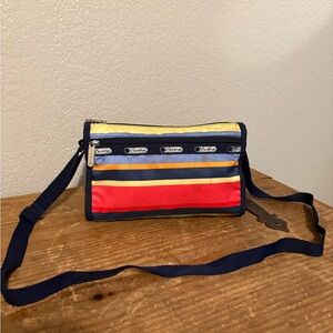 Vintage Lesportsac Colorful Striped Shoulder Bag